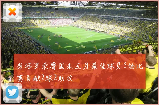 劳塔罗荣膺国米五月最佳球员5场比赛贡献2球2助攻